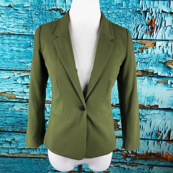 Kensie Jackets & Blazers - Stitch Fix Rebekah Olive Green Polka Dot Blazer